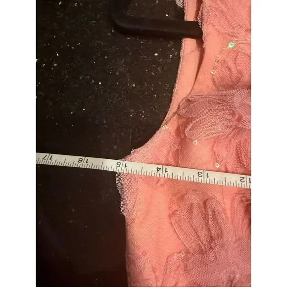 HELSI Pink 3D Floral Appliqué Mini Dress Wedding Guest Party Size XS Preloved - Picture 4 of 6